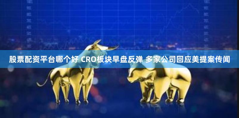 股票配资平台哪个好 CRO板块早盘反弹 多家公司回应美提案传闻