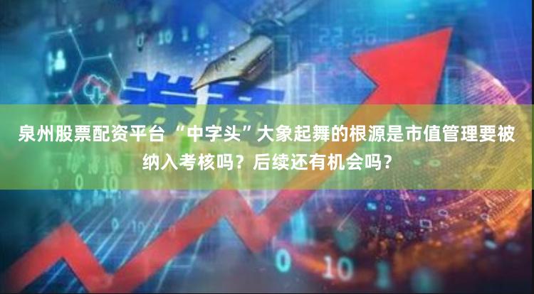 泉州股票配资平台 “中字头”大象起舞的根源是市值管理要被纳入考核吗？后续还有机会吗？